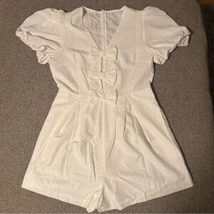 NEW White Romper with Bow Accents